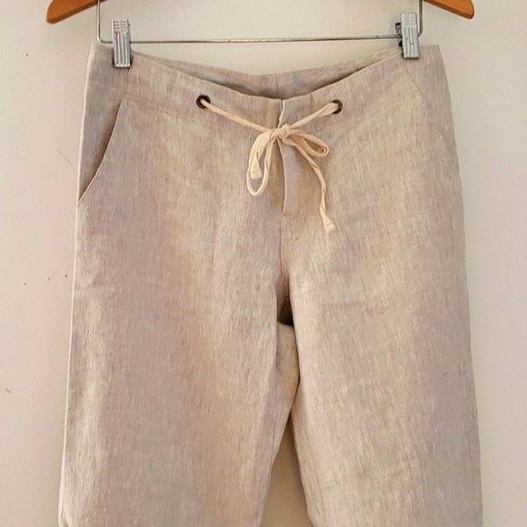 Sacred Threads Wide Leg Linen Pants Nature M - Picture 3 of 16